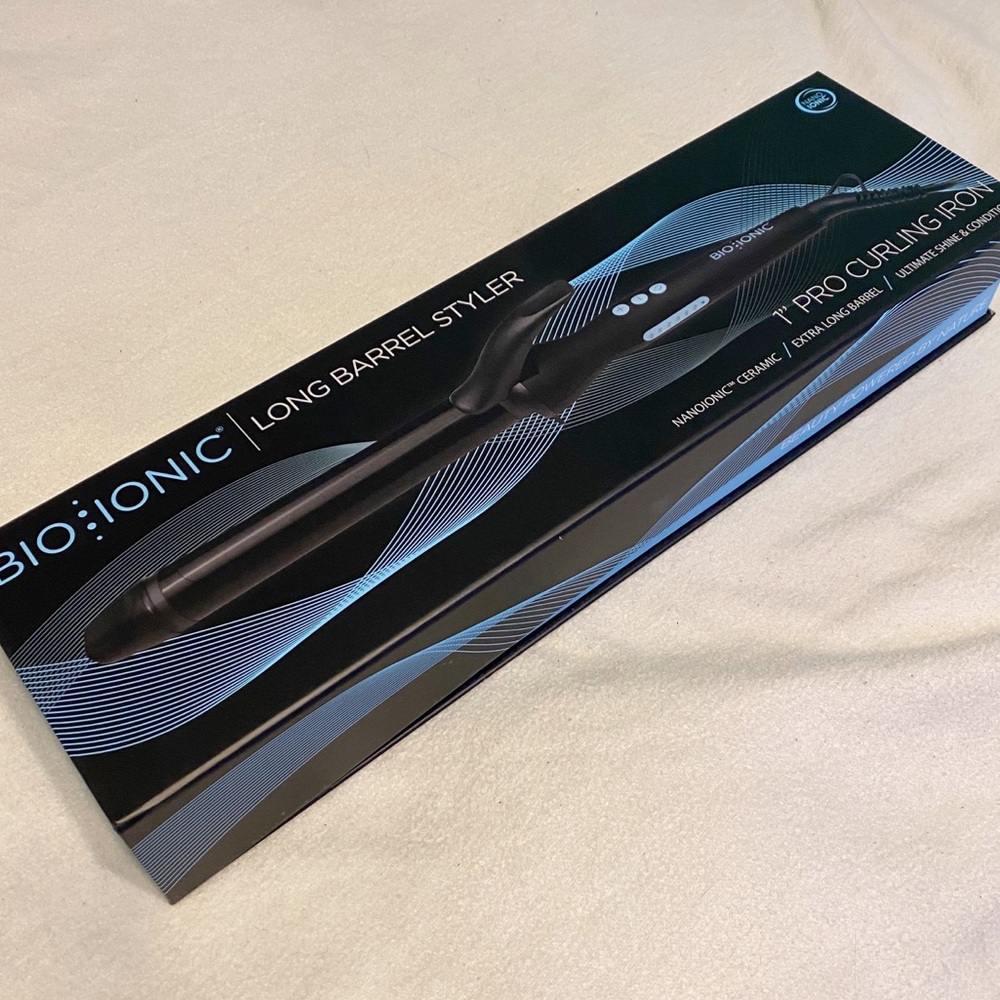 NEW Bio Ionic Long Barrel 1” Pro Curling Iron